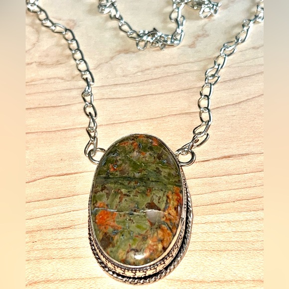 Beautiful Unakite Jasper Pendant Necklace - Picture 10 of 14